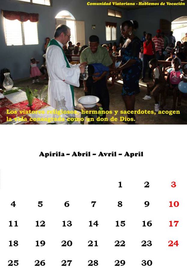 Calendario 2016 de la Comunidad Viatoriana