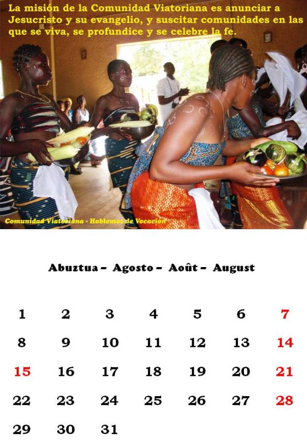 Calendario de la Comunidad Viatoriana