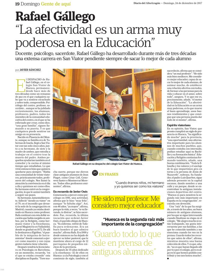 Rafael Gállego, csv, docente, psicólogo, sacerdote